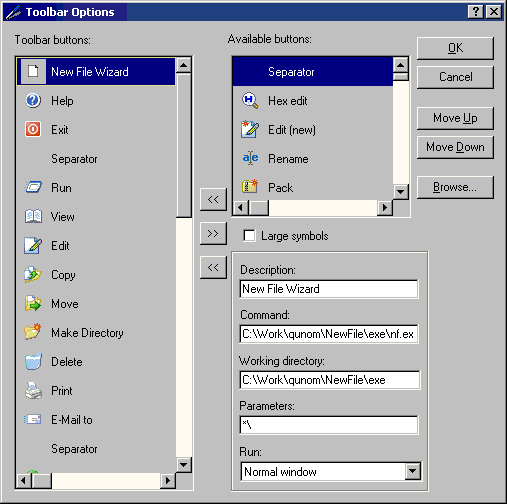 Add New File Wizard to EF Commander toolbar